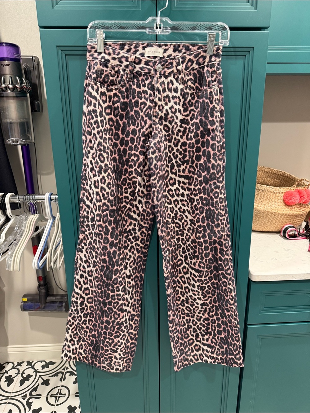PacSun Leopard Print Wide-Leg Jeans
